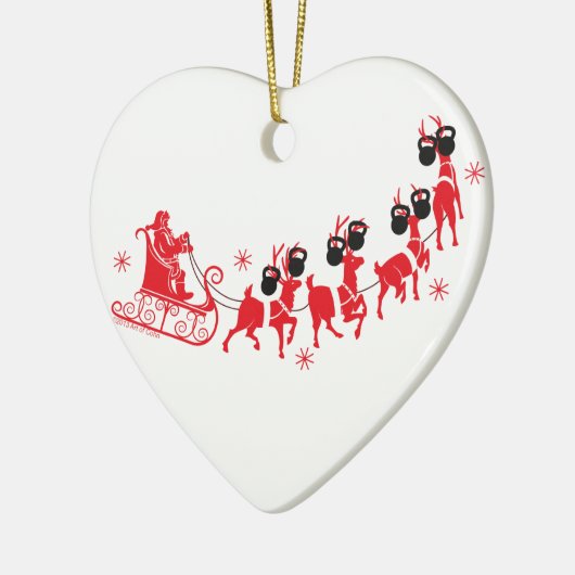 Rendier Workout Keramisch Ornament (Links)