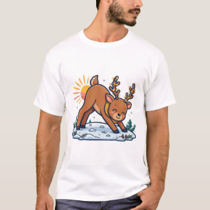 Rendier Yoga Omlaag Honden Zonsopgang T-shirt