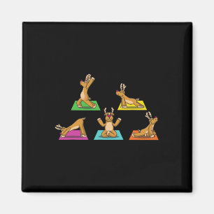 Rendier Yoga Outfit Dames Meditatie Kerstman Magneet