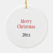 Rendier zwart pet snor gepersonaliseerde vakantie keramisch ornament (Achterkant)