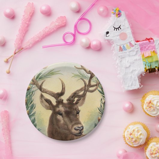  rendierbaard kerstmis papieren bordje (Feest)