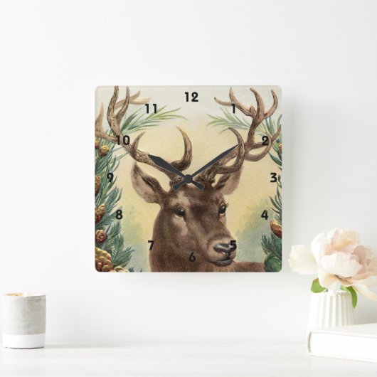  rendierbaard kerstmis vierkante klok (Huis)