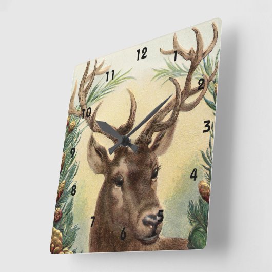  rendierbaard kerstmis vierkante klok (Hoek)