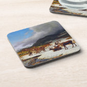 rendierbeslag in de bergen ten noorden van Røros Bier Onderzetter (Linkerzijde)