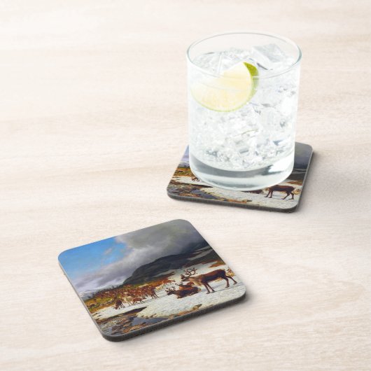 rendierbeslag in de bergen ten noorden van Røros Bier Onderzetter (Rechterzijde)