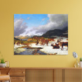 rendierbeslag in de bergen ten noorden van Røros Canvas Afdruk (Insitu (Woonkamer))