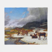 rendierbeslag in de bergen ten noorden van Røros Fleece Deken (Voorkant (Horizontaal))