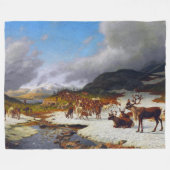 rendierbeslag in de bergen ten noorden van Røros Fleece Deken (Voorkant (Horizontaal))