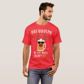 Rendierbier Rudolph Brewdolph Grappig Kerst Gesche T-shirt (Voorkant volledig)