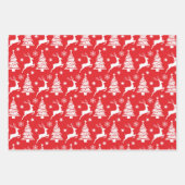 Rendierbomen en kerstbomen in rood en groen 3 inpakpapier vel (Voorkant 2)