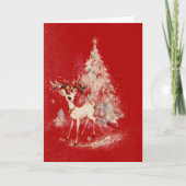 rendierboom en kerstboom feestdagen kaart (Voorkant)