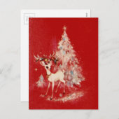  rendierboom en kerstboom feestdagenkaart (Voorkant / Achterkant)