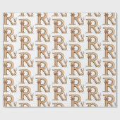 Rendierbrief R Kerstmis Cadeaupapier (Vlak)