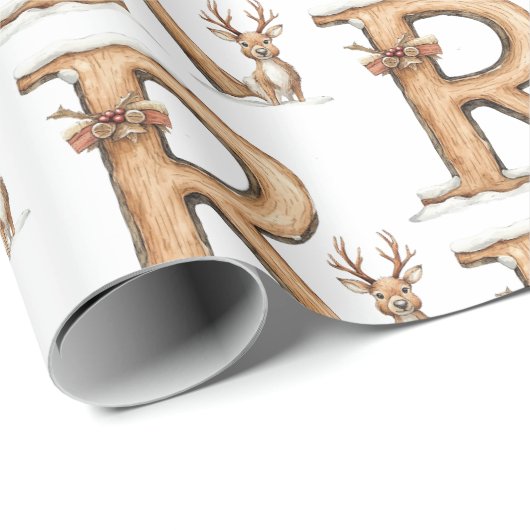 Rendierbrief R Kerstmis Cadeaupapier (Rol Hoek)