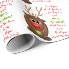 Rendierbrief van de Kerstman Cadeaupapier