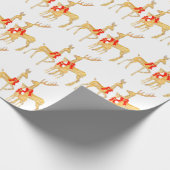 Rendierdecoraties op wit inpakpapier (Hoek)