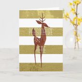 Rendierelegant  goud met witte streep kaart (Gele Bloem)