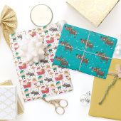 Rendierelveren en kerstkerstmis inpakpapier vel