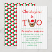 rendieren 2e verjaardag kaart (Voorkant / Achterkant)