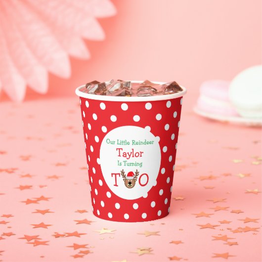 rendieren 2e verjaardag papieren bekers (Insitu)