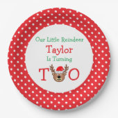 rendieren 2e verjaardag papieren bordje (Voorkant)