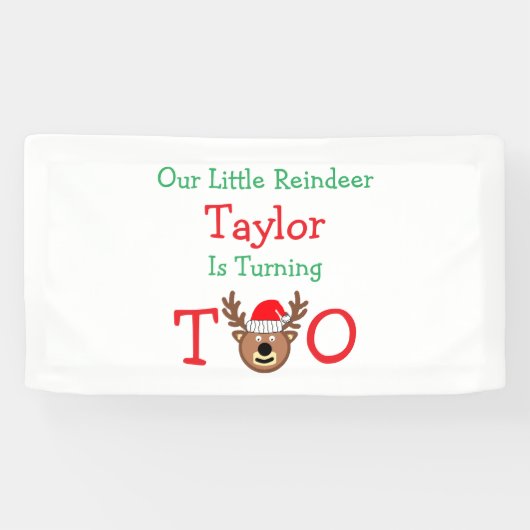 rendieren 2e verjaardag spandoek (Horizontaal)