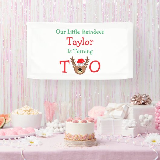rendieren 2e verjaardag spandoek (Feest)