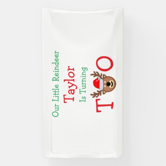 rendieren 2e verjaardag spandoek (Verticaal)