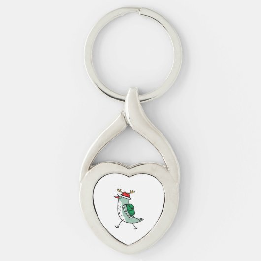 Rendieren als een kerstvogel sleutelhanger (Voorkant)