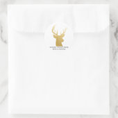rendieren | Antler | Faux gouden folie | Vakantie Ronde Sticker (Tas)