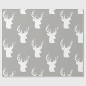 rendieren | Antler | Snel kerstgrijs patroon Cadeaupapier (Vlak)