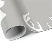 rendieren | Antler | Snel kerstgrijs patroon Cadeaupapier (Rol Hoek)