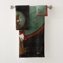 rendieren bad handdoek