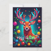 "Rendieren & Baubles" Kerst Kaart Notitiekaartje (Voorkant)