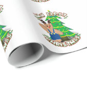 Rendieren Beer - Baby's 1st Christmas Cadeaupapier (Rol Hoek)