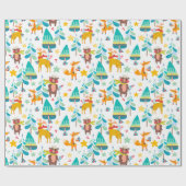 Rendieren, Beren en vossen Cadeaupapier (Vlak)