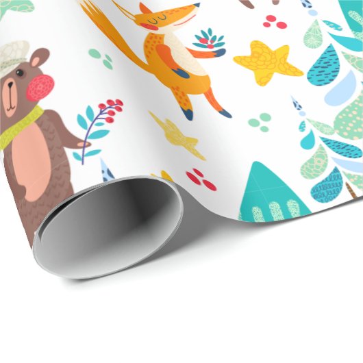 Rendieren, Beren en vossen Cadeaupapier (Rol Hoek)