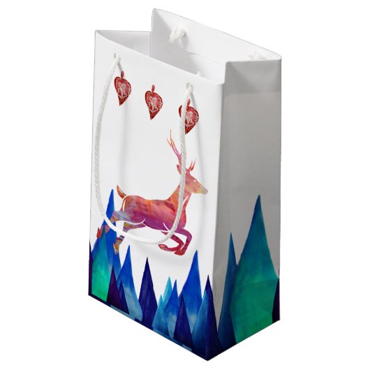 rendieren, bergen, feestspeelgoed klein cadeauzakje (Achterkant Gekanteld)