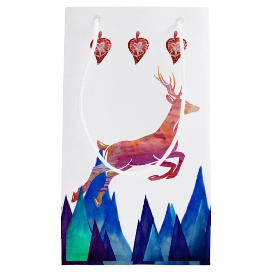 rendieren, bergen, feestspeelgoed klein cadeauzakje (Voorkant)