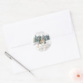 rendieren,bos,Bokeh Company Ronde Sticker (Envelop)