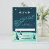rendieren die de kerstman met kerstmis hebben geha RSVP kaartje (Staand voorkant)