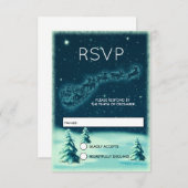 rendieren die de kerstman met kerstmis hebben geha RSVP kaartje (Voorkant / Achterkant)