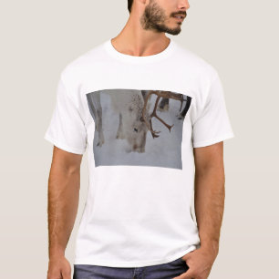 rendieren die in de sneeuw foerageren t-shirt