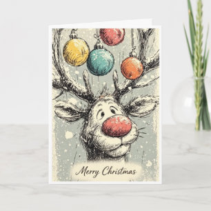 Rendieren die je een vrolijk kerstfeest wensen kaart