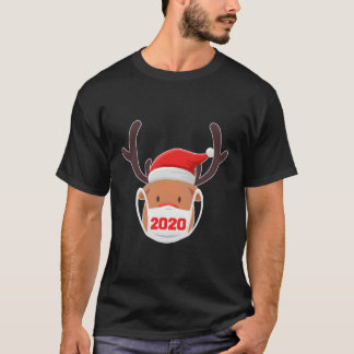 Rendieren dragen masker quarantaine 2020 voor Kers T-shirt