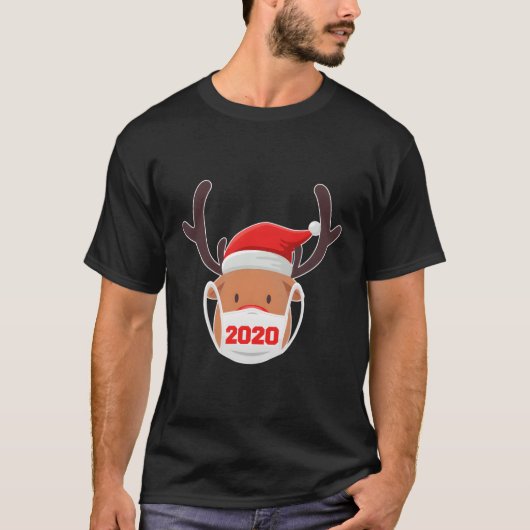 Rendieren dragen masker quarantaine 2020 voor Kers T-shirt (Voorkant)