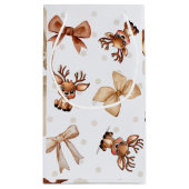 Rendieren en Bogen Coquette Gift Bag Klein Cadeauzakje (Achterkant)