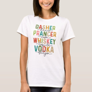 Rendieren en Drinken Kerst Grappig T-shirt