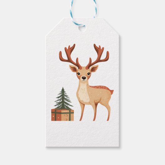 RENDIEREN EN EEN KERSTBOOM CADEAULABEL (Voorkant)