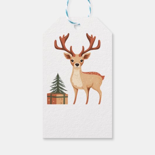 RENDIEREN EN EEN KERSTBOOM CADEAULABEL (Achterkant)